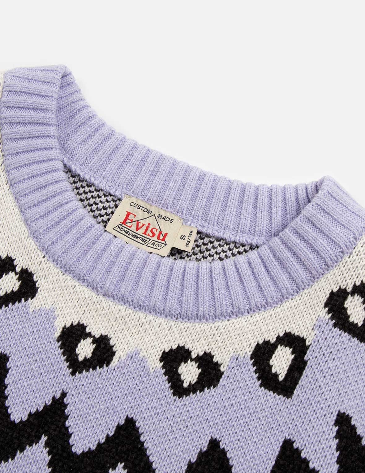 KAMON HEART JACQUARD LOOSE FIT SWEATER - 10