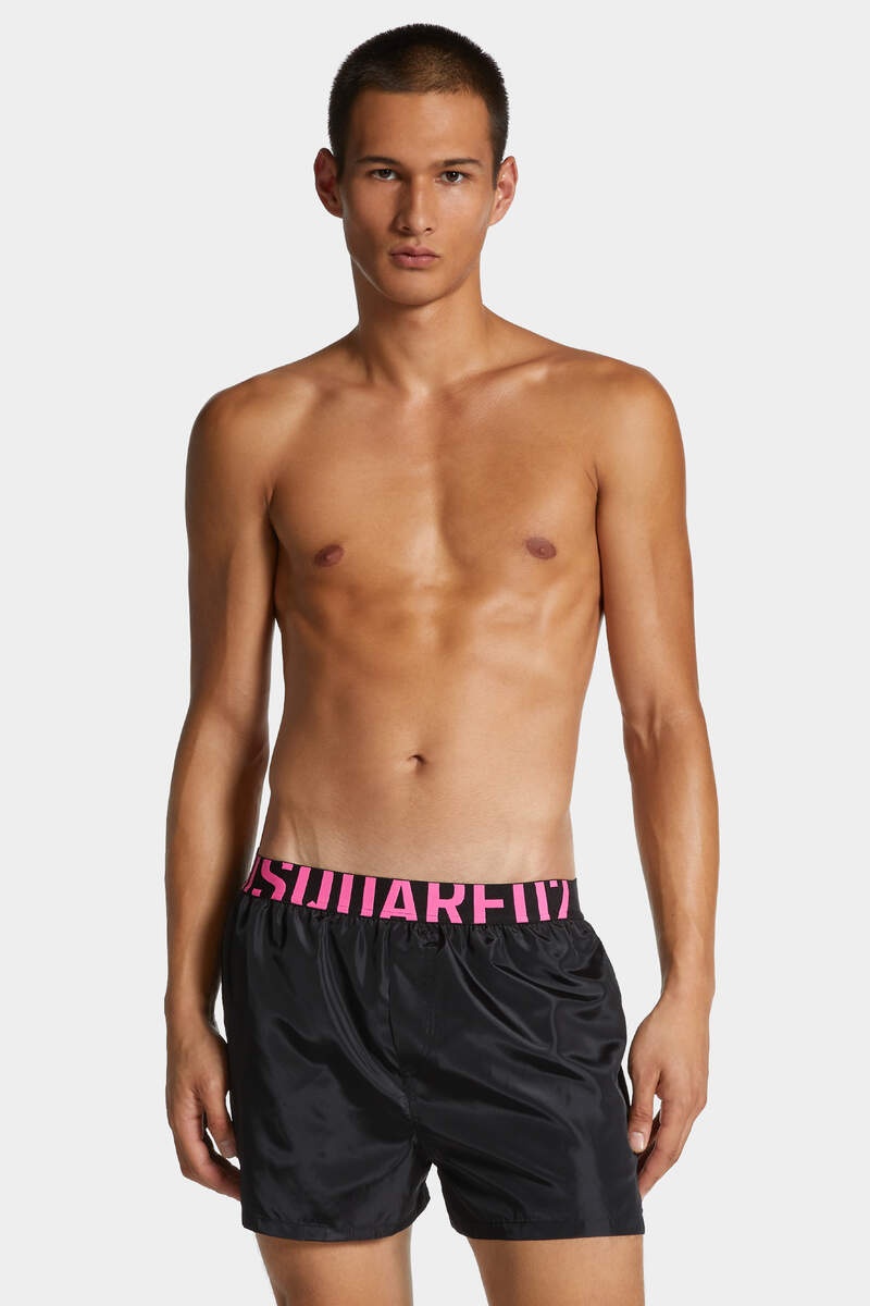 DSQUARED2 LOGO WAIST MIDI SWIM BOXER - 3