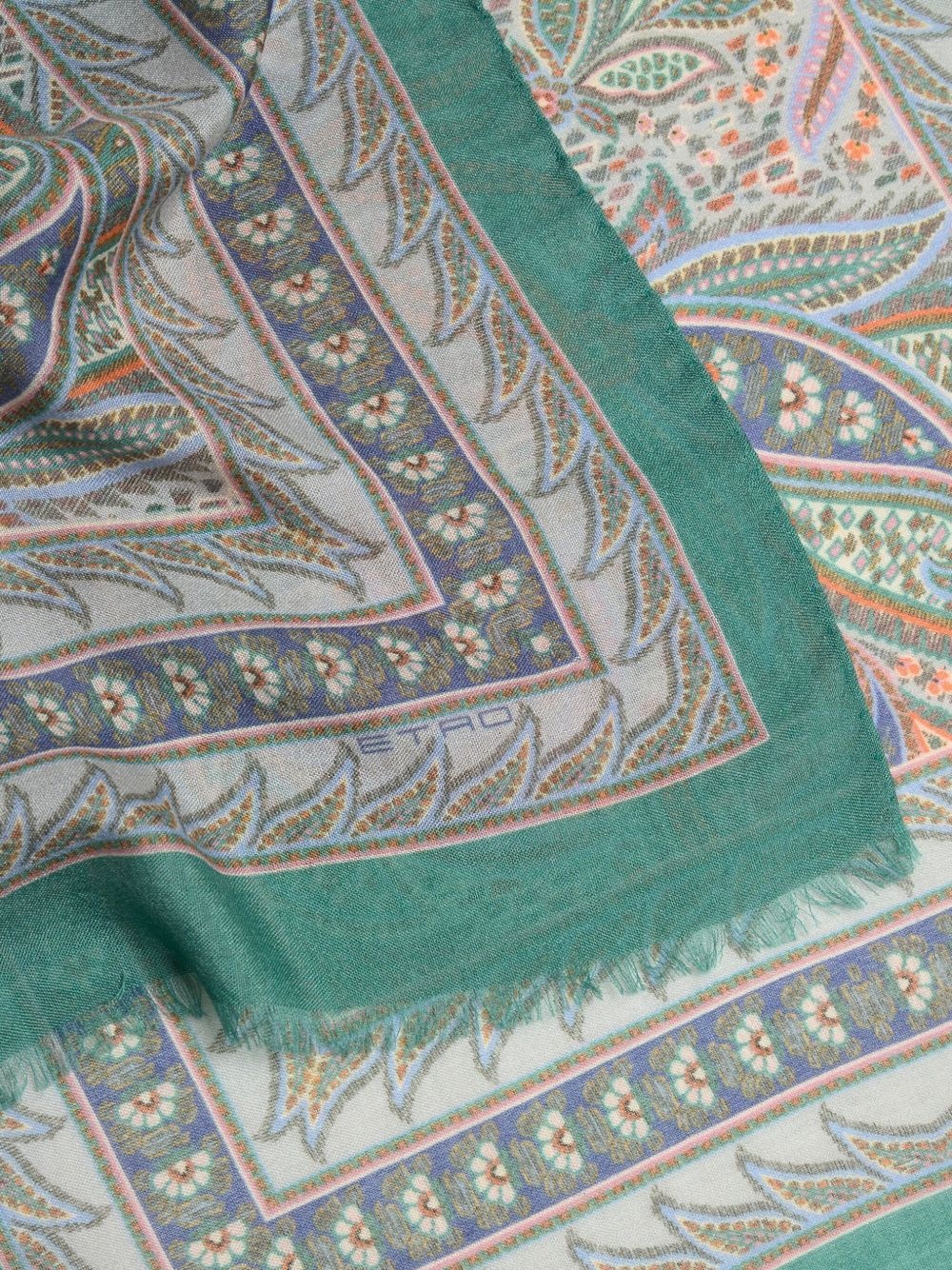 paisley-print silk scarf - 2