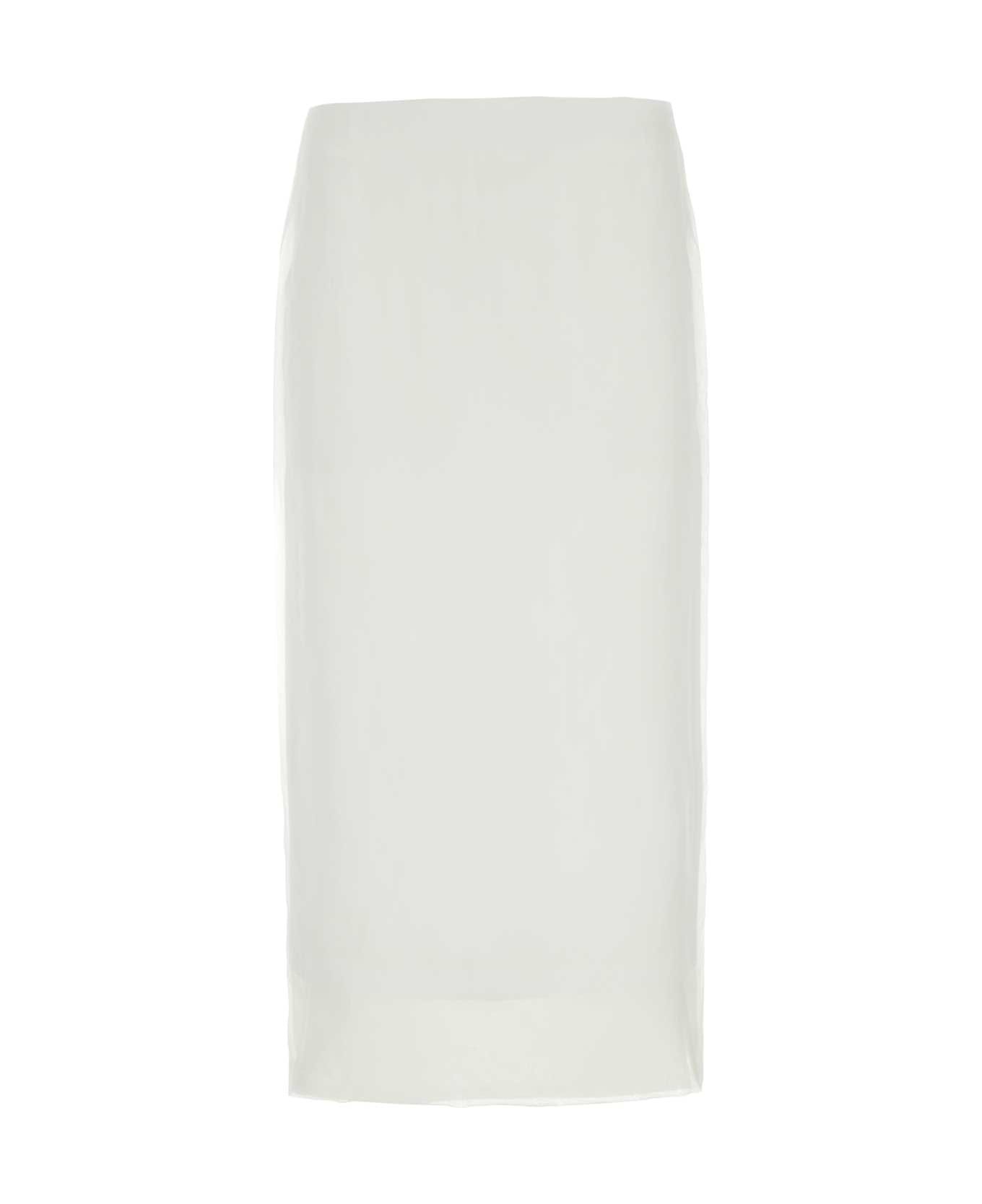 White Silk Aceti1234 Skirt - 1
