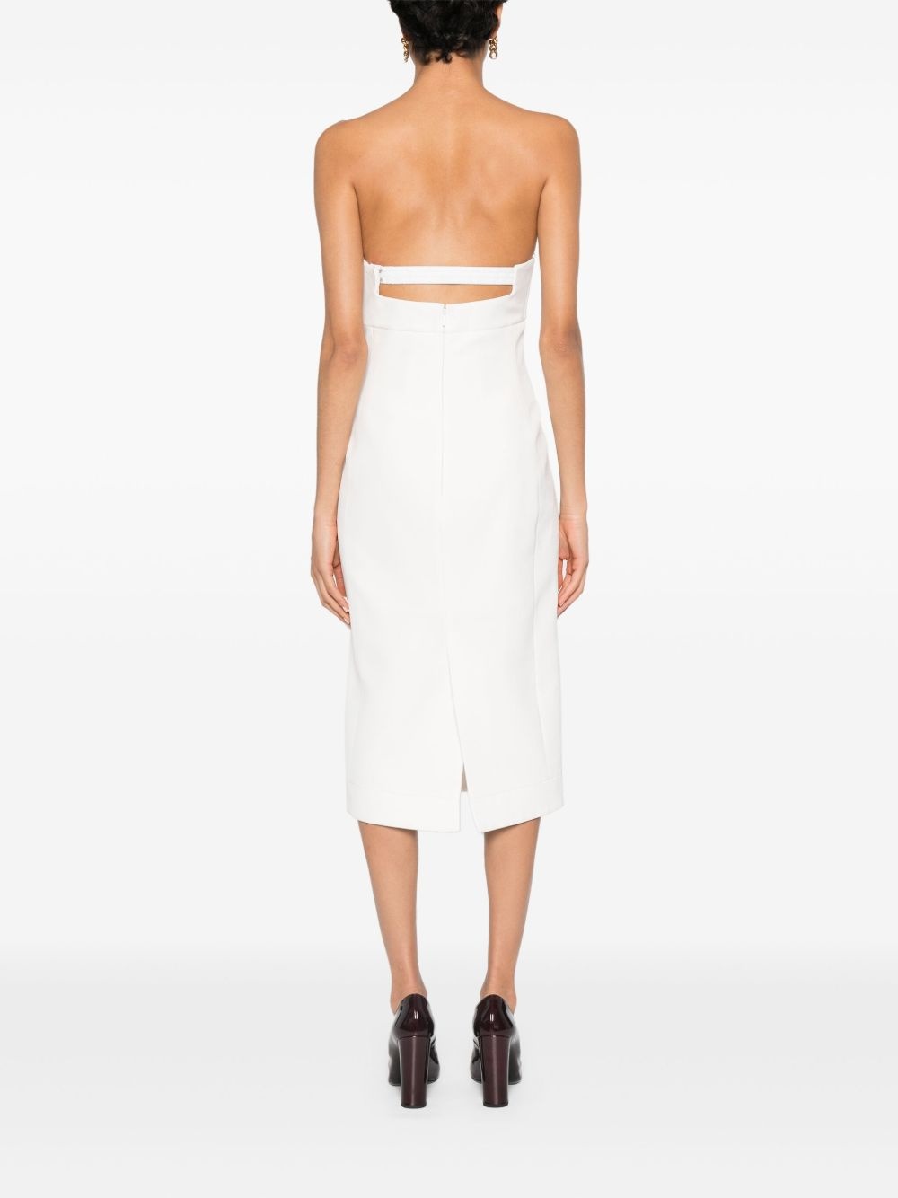 cut-out bodycon silk dress - 4