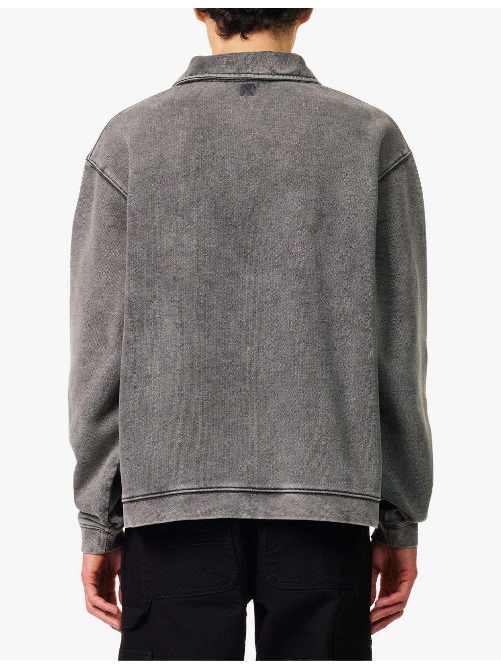 Initial Boxy Oversized Quarter-Zip Cotton-Jersey Sweatshirt - 4
