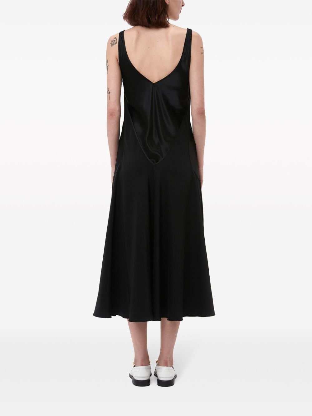 sleeveless silk midi dress - 3