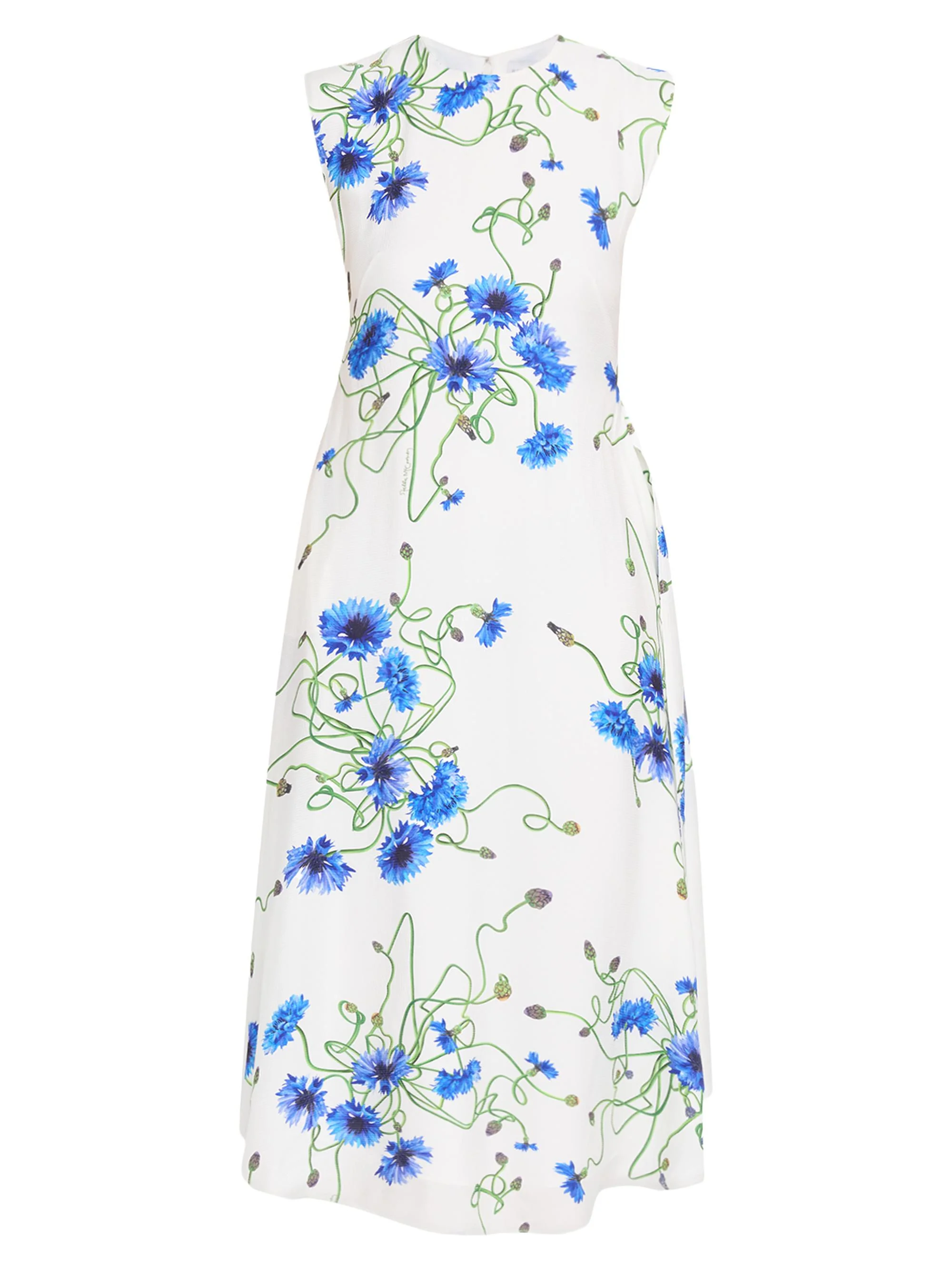 Women's Floral Hammered Shift Midi-Dress - Cornflower - 1
