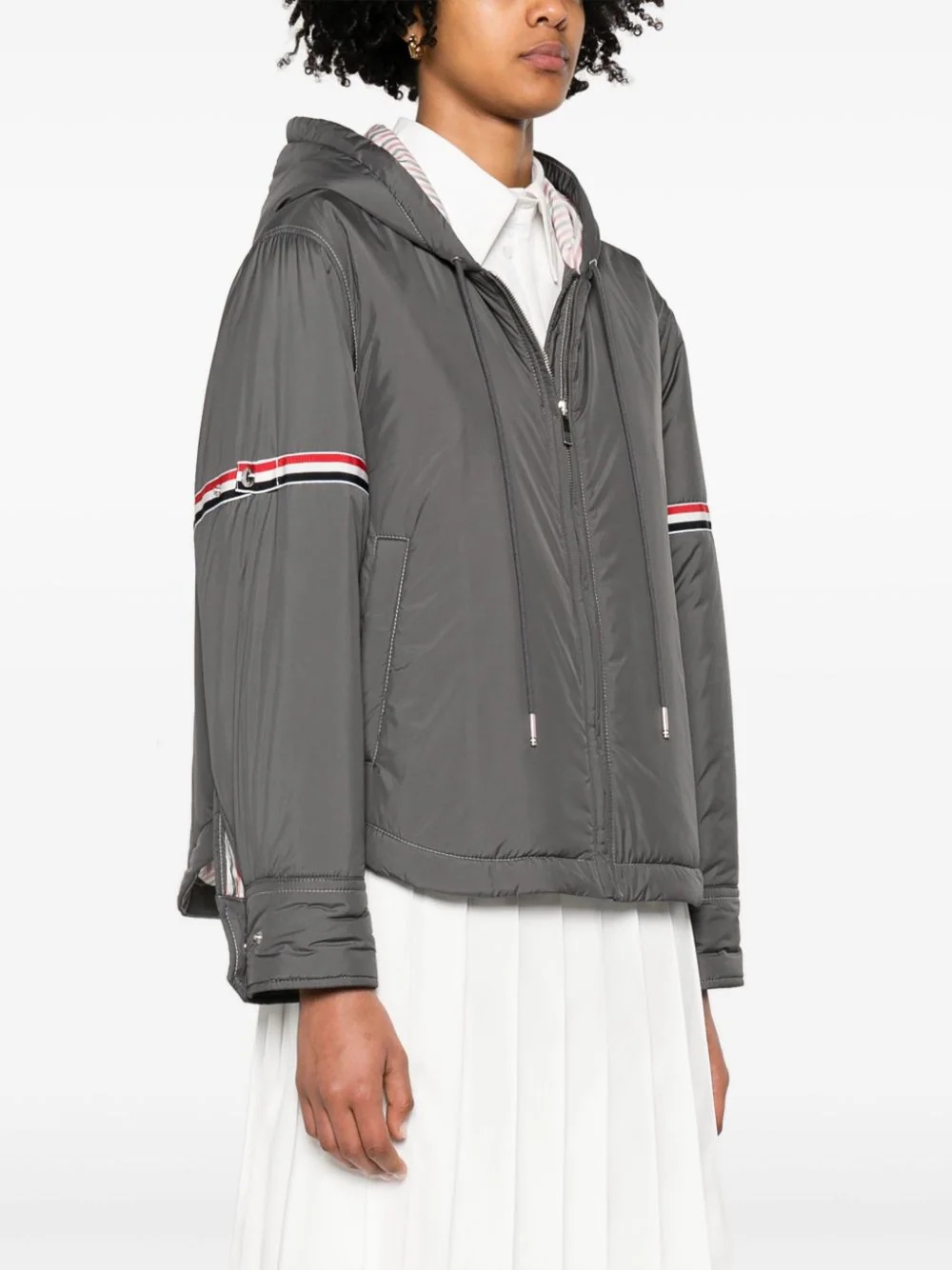 Thom Browne｜JACKETS (Ultra Light Nylon Tech Down Fill H Ultra Light Nylon Tech Down Fill Armband Hood Shirt Hem