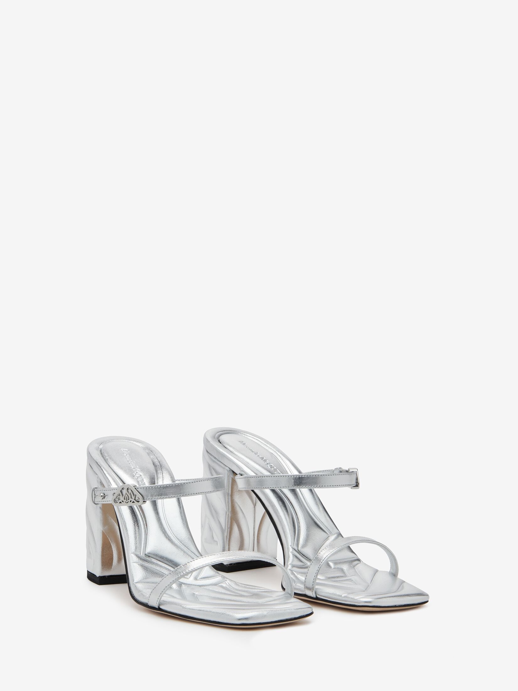 Women's Seal Strap Mule in Silver - 2