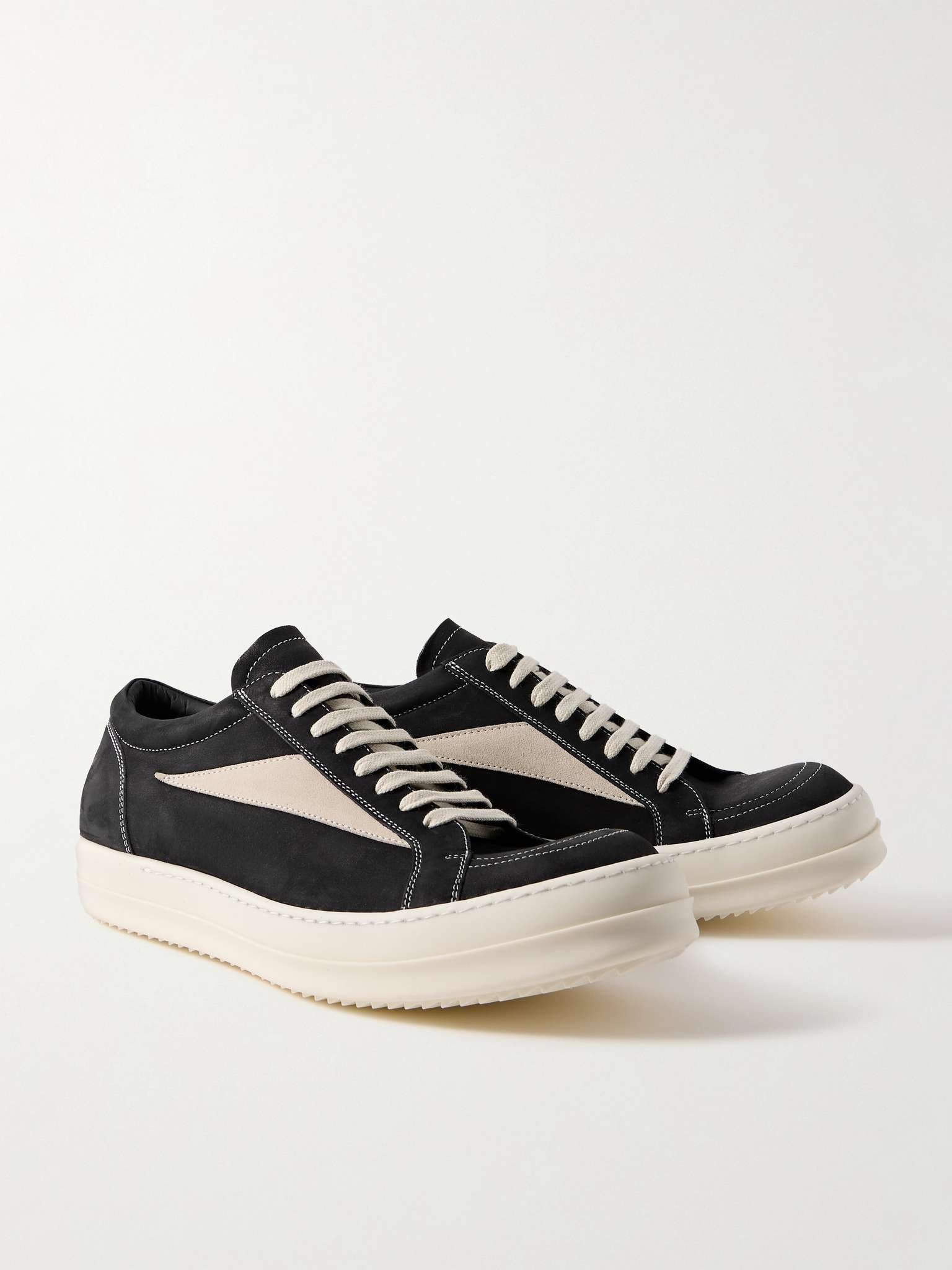 Vintage Suede-Trimmed Nubuck Sneakers - 4