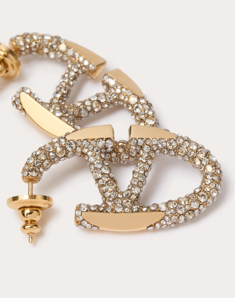Valentino THE BOLD EDITION VLOGO METAL AND SWAROVSKI® CRYSTAL EARRINGS outlook