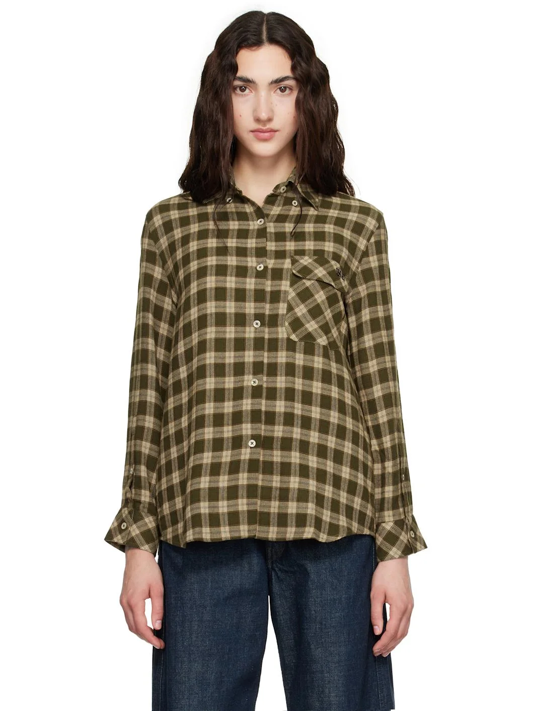 Brown Brushed Overcheck Ritual Shirt - 1