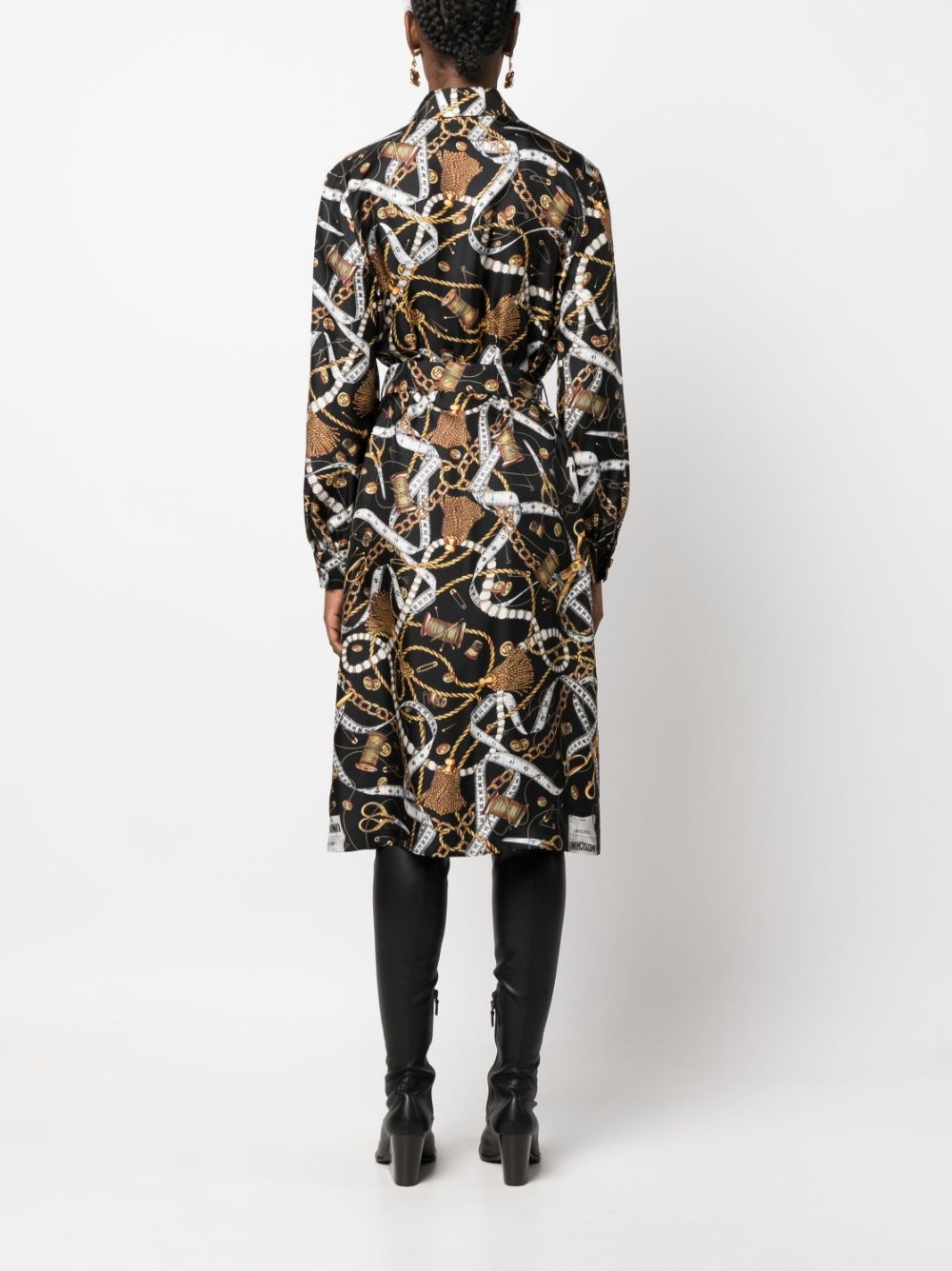 graphic-print silk midi dress - 4