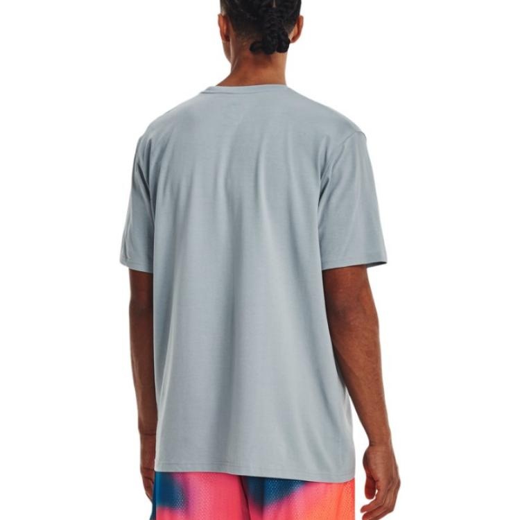 Under Armour Curry Mothers Day Logo T-shirt 'Grey Pink' 1378028-465 - 5