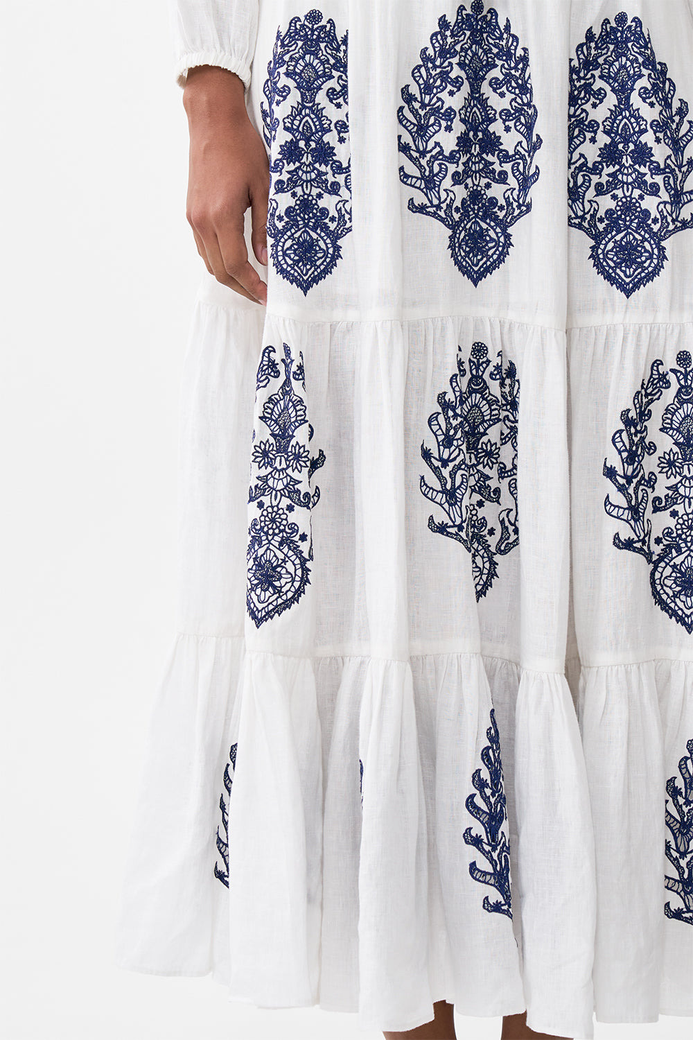 TIERED EMBROIDERED SKIRT - 6