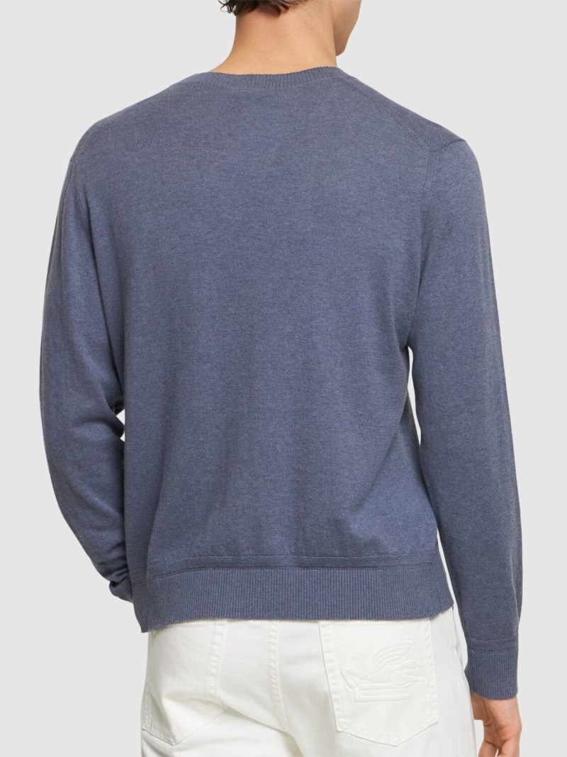 Logo cotton & cashmere crewneck sweater - 3