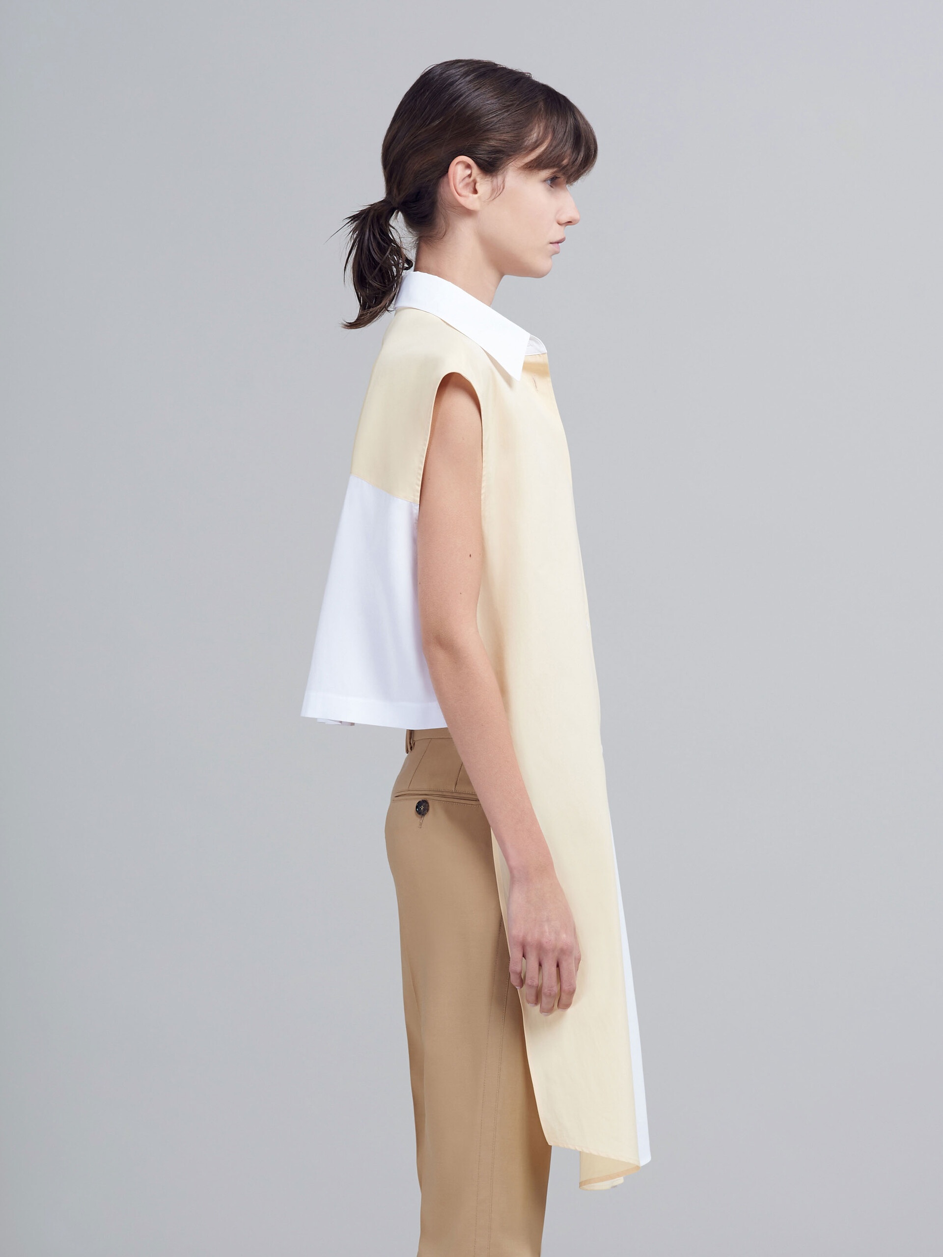 TWO-TONE BIO POPLIN TOP - 4