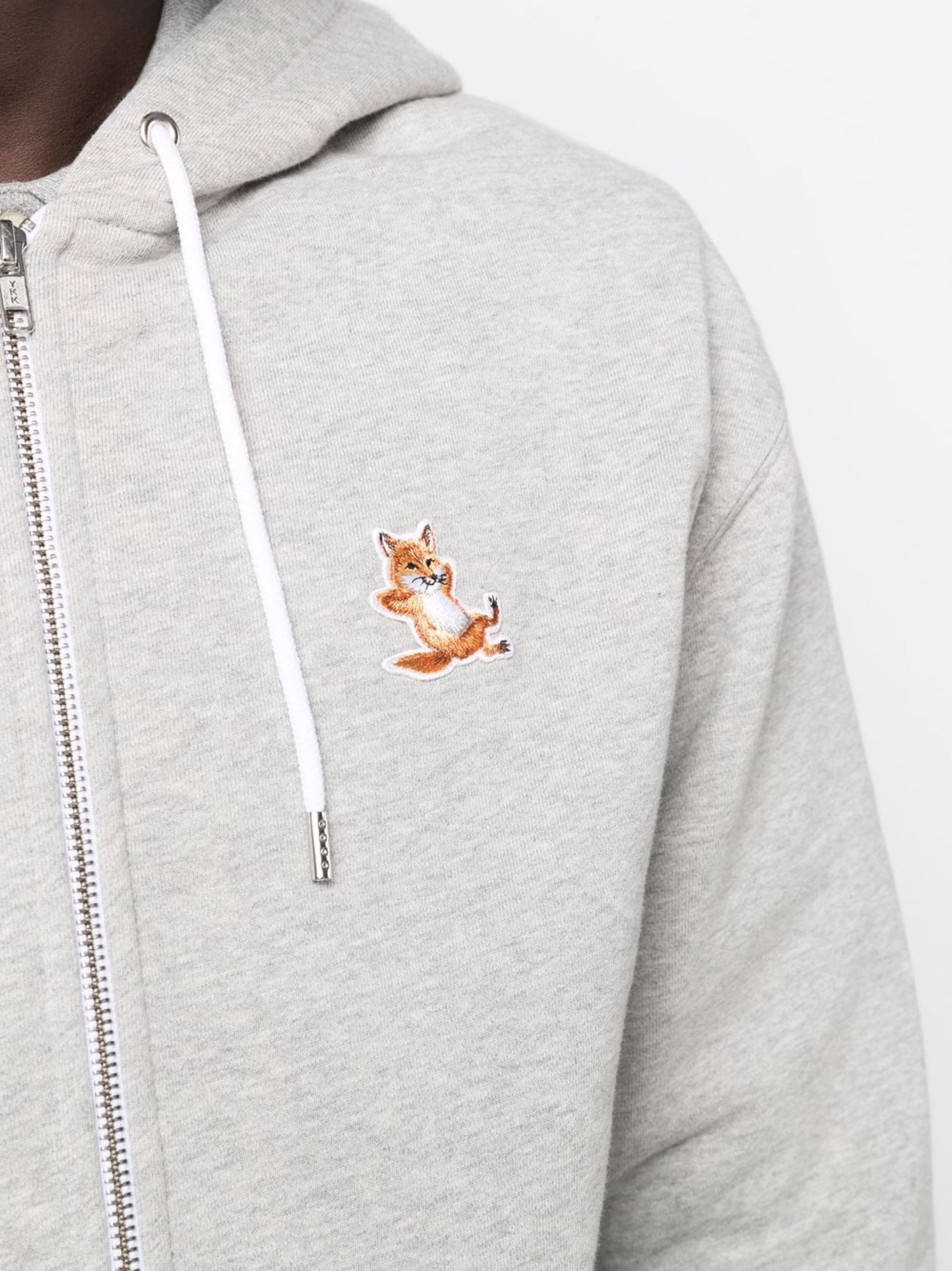 MAISON KITSUNE Men Chillax Fox Patch Zipped Hoodie - 4