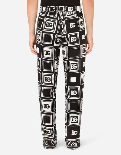 Dolce & Gabbana Silk jogging pants with all-over DG print outlook