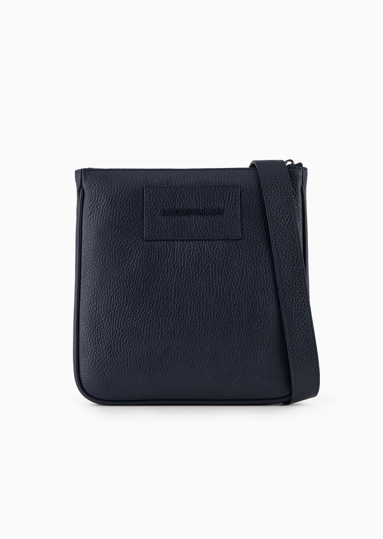 Flat, tumbled leather shoulder bag 1