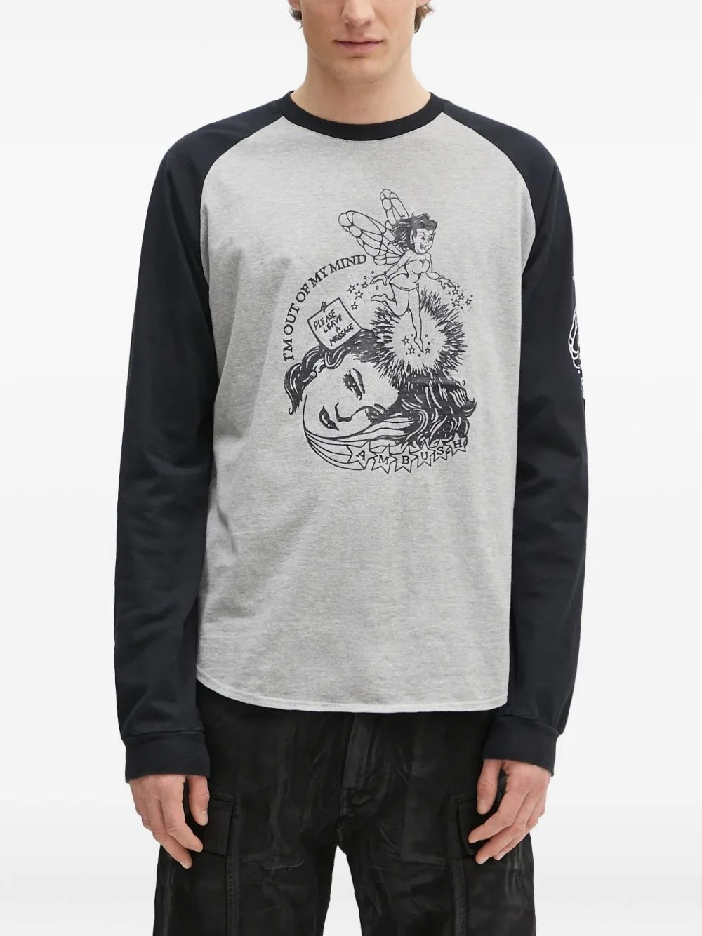 graphic-print raglan-sleeve T-shirt - 1