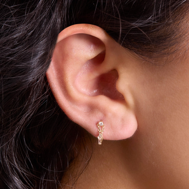 STONE AND STRAND LAB-Created Kite Dangle Piercing Earring outlook