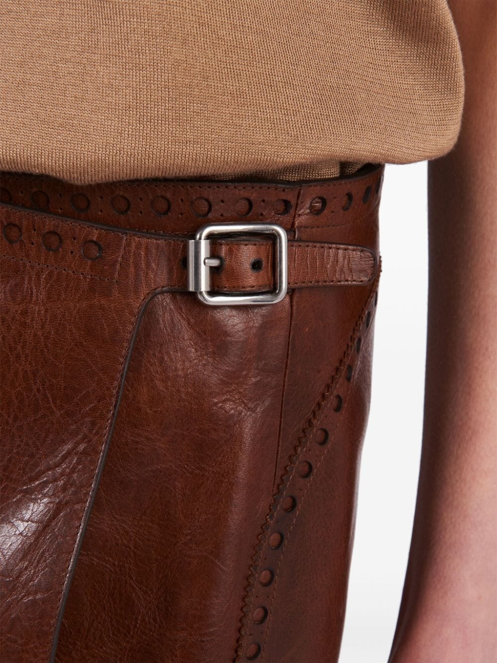 leather mini skirt - 4