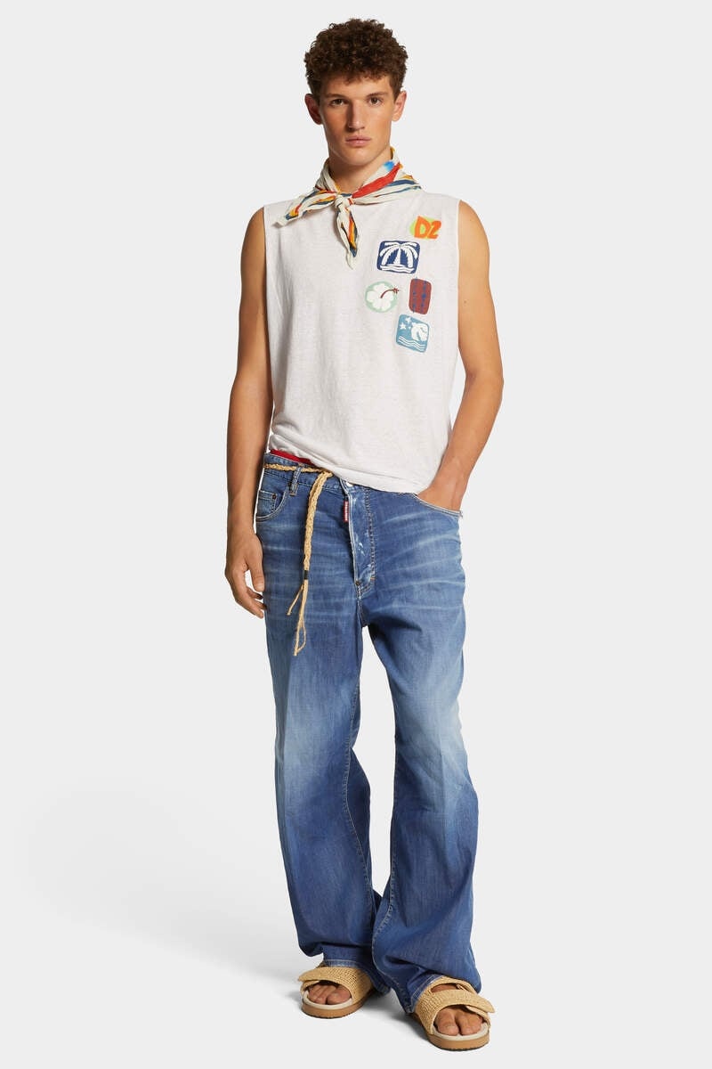 SUMMER LOVERS MEDIUM WASH LOOSE JEAN - 3