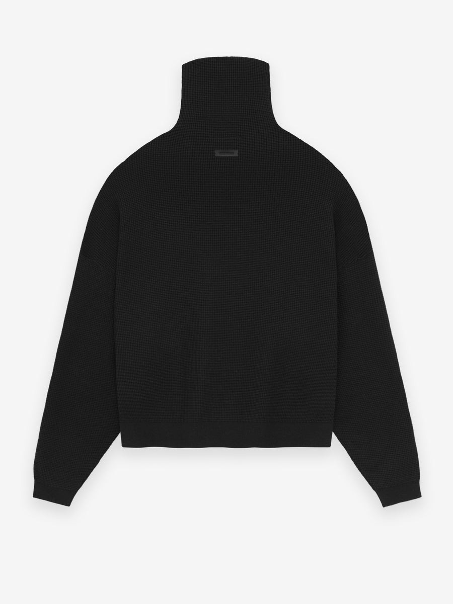 Womens Waffle Turtleneck - 2
