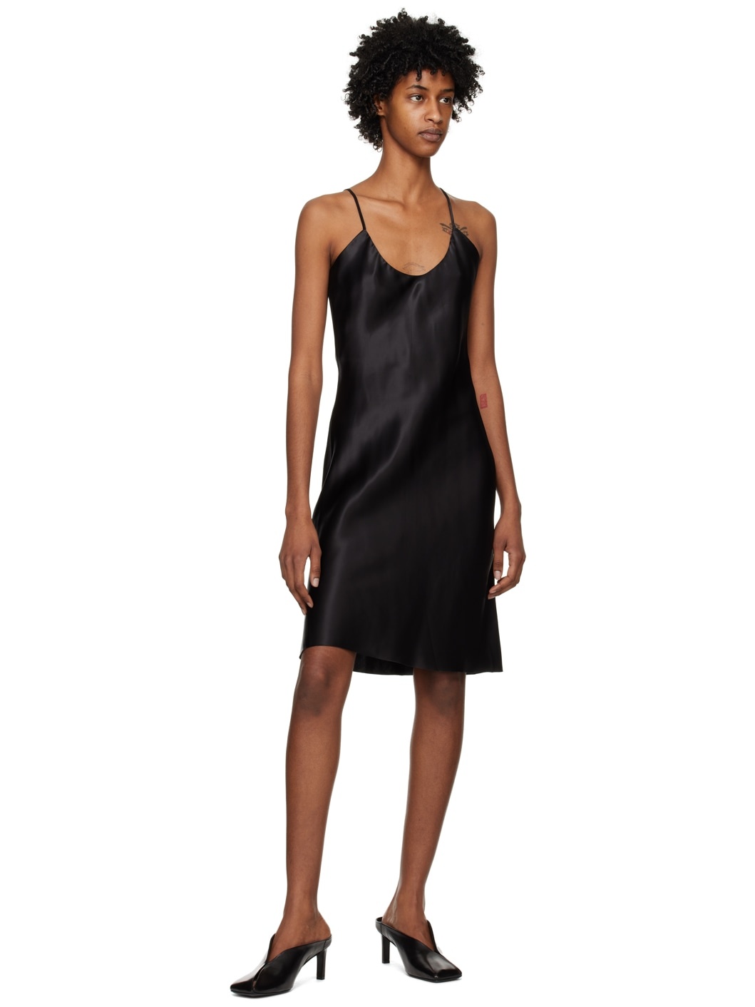 Black V-Neck Minidress - 4