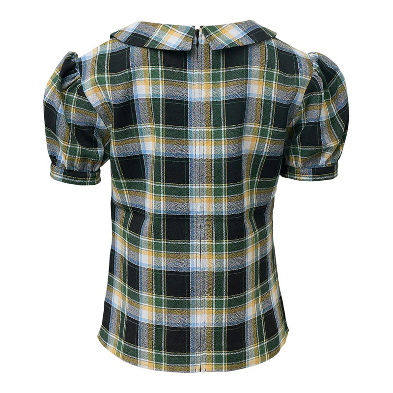 SHUSHU/TONG Notched Lapel Puff Sleeve Top outlook