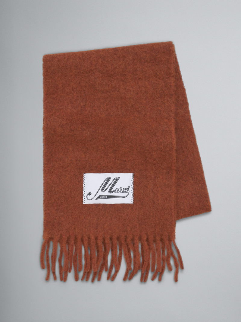 TAN BRUSHED ALPACA SCARF - 1