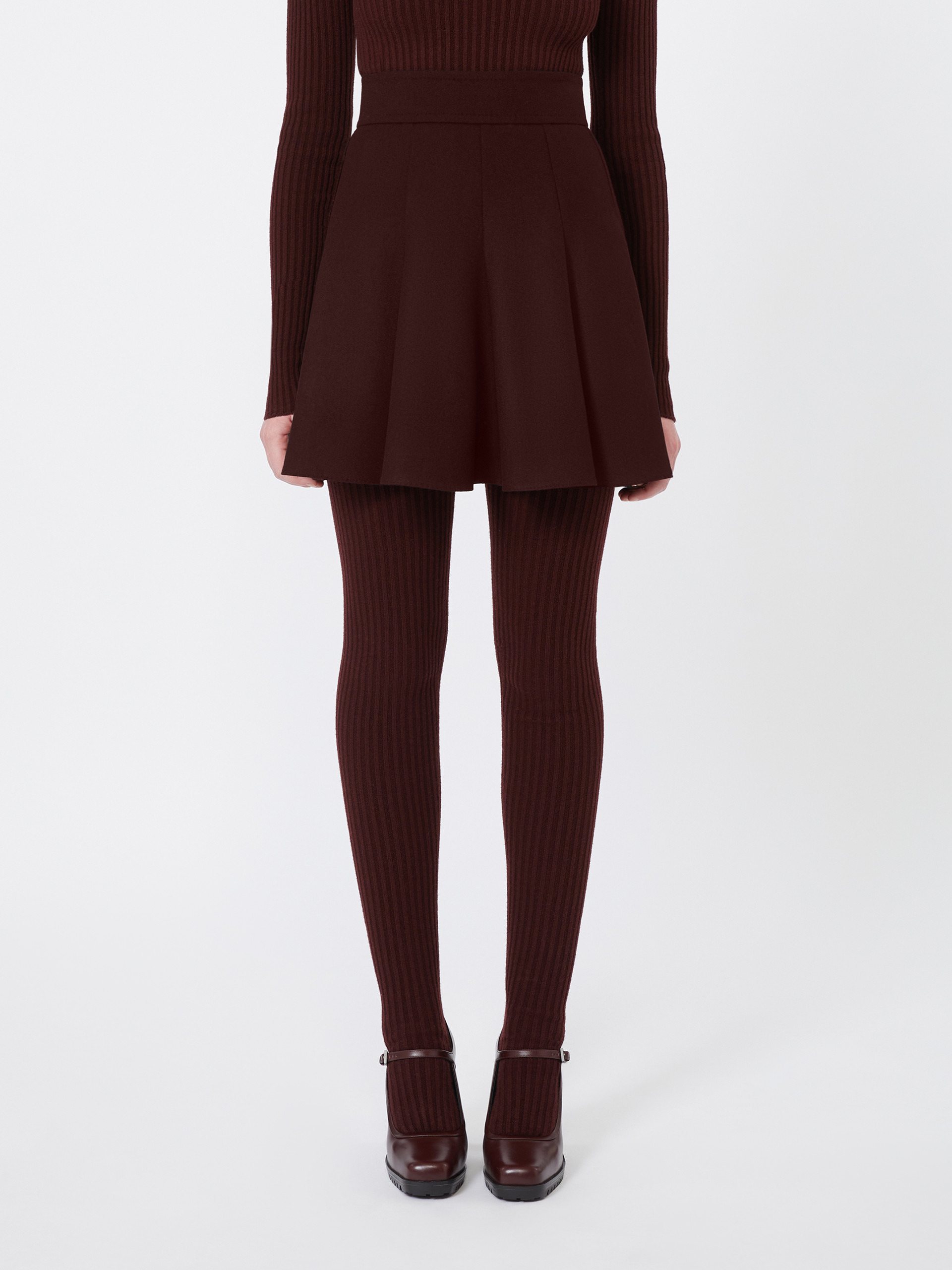 BRAVA1234 Camel drap mini skirt - 3