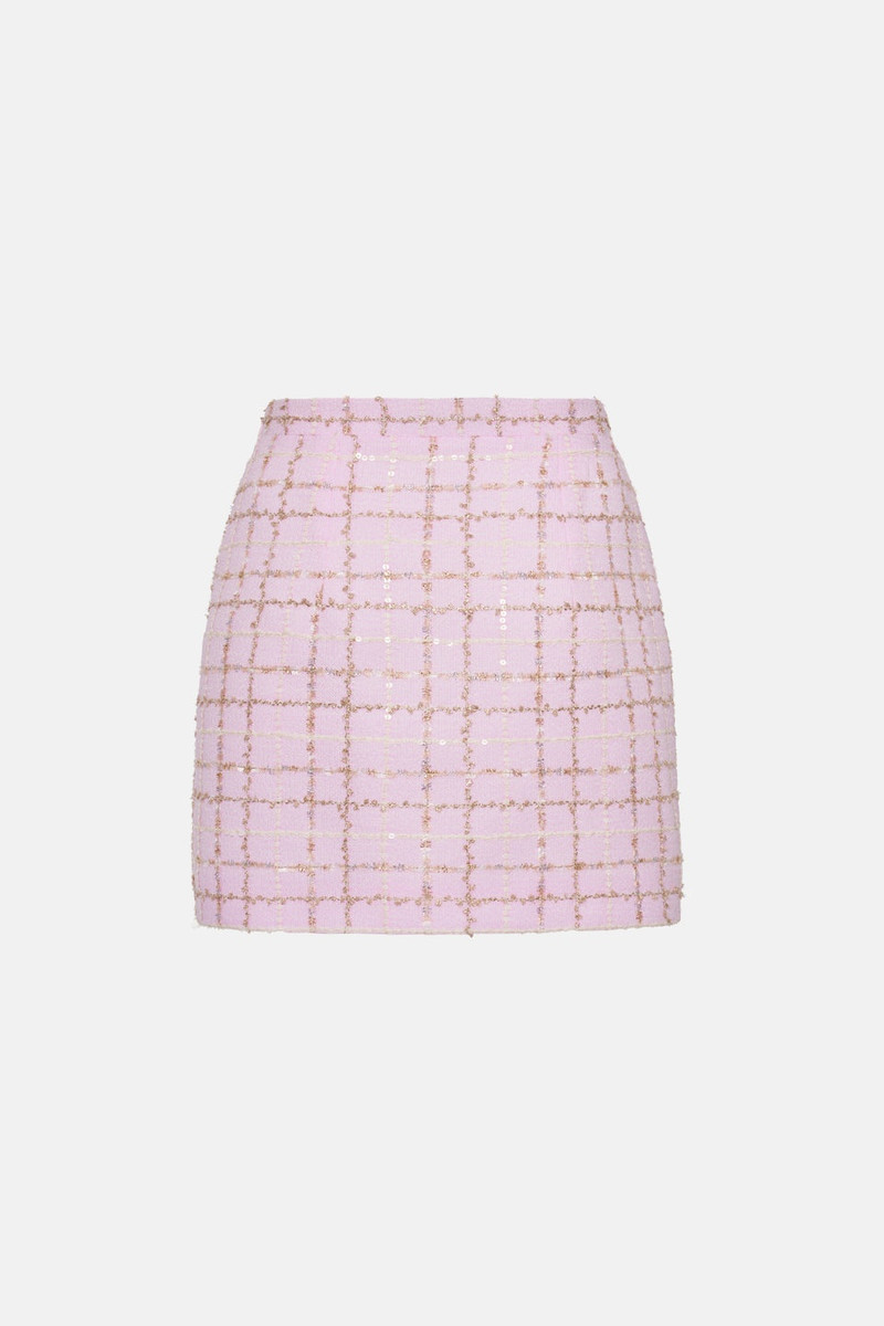 Alessandra Rich SEQUIN CHECKED TWEED MINI SKIRT outlook