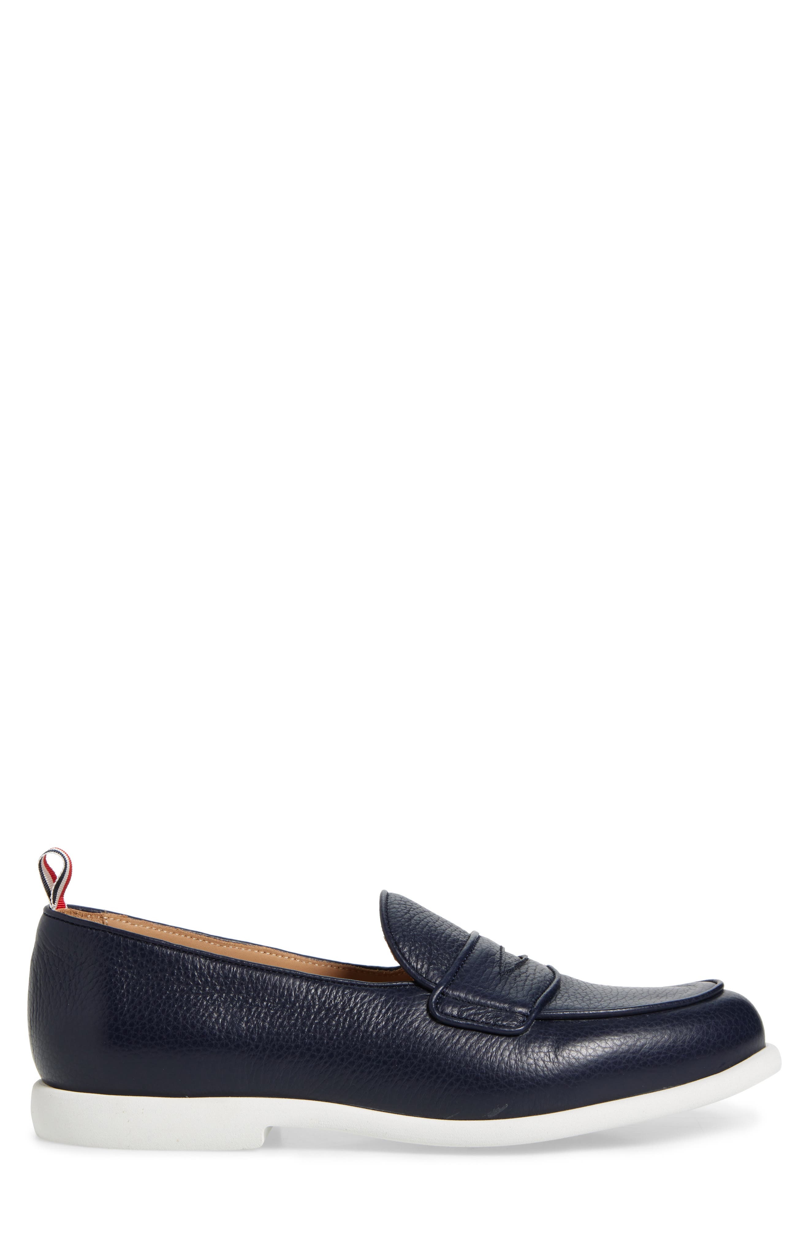 Thom Browne Varsity Square Toe Penny Loafer in Navy at Nordstrom - 3