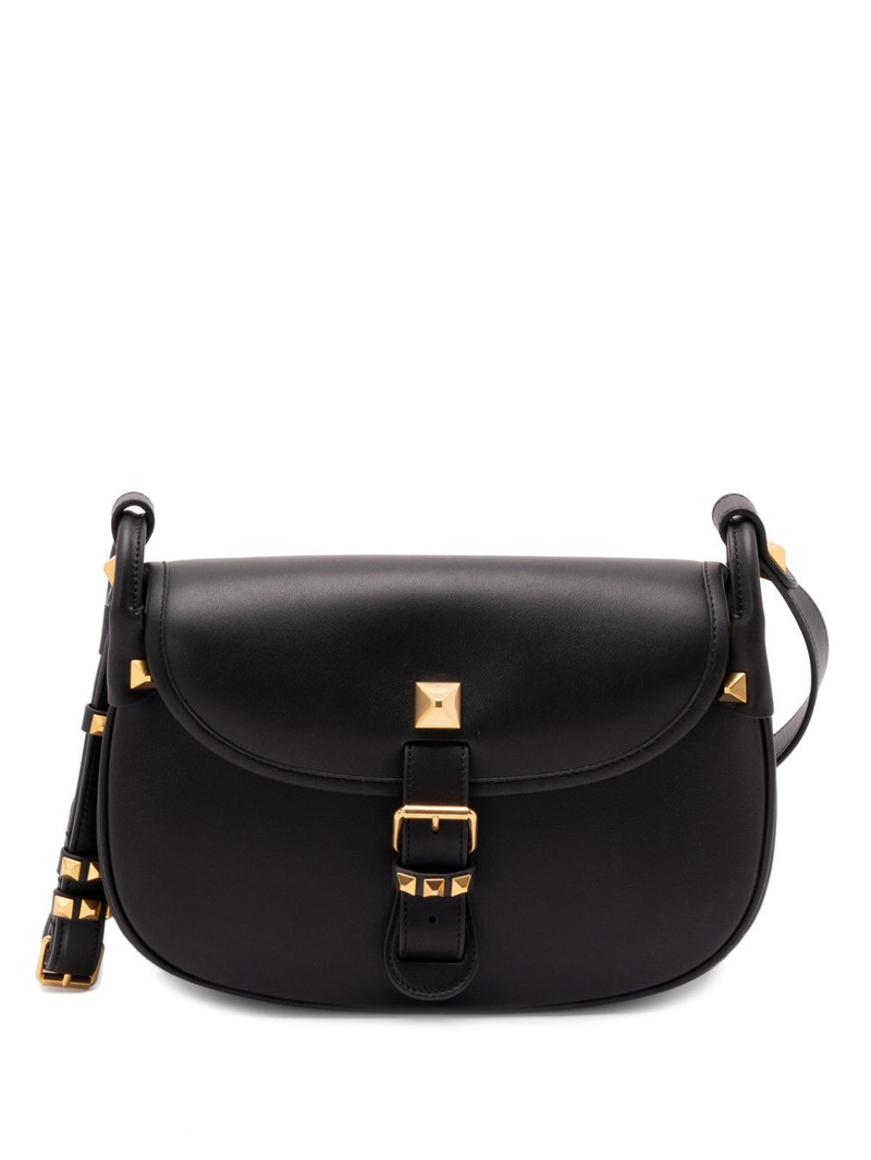 Rockstud buckle leather satchel 1