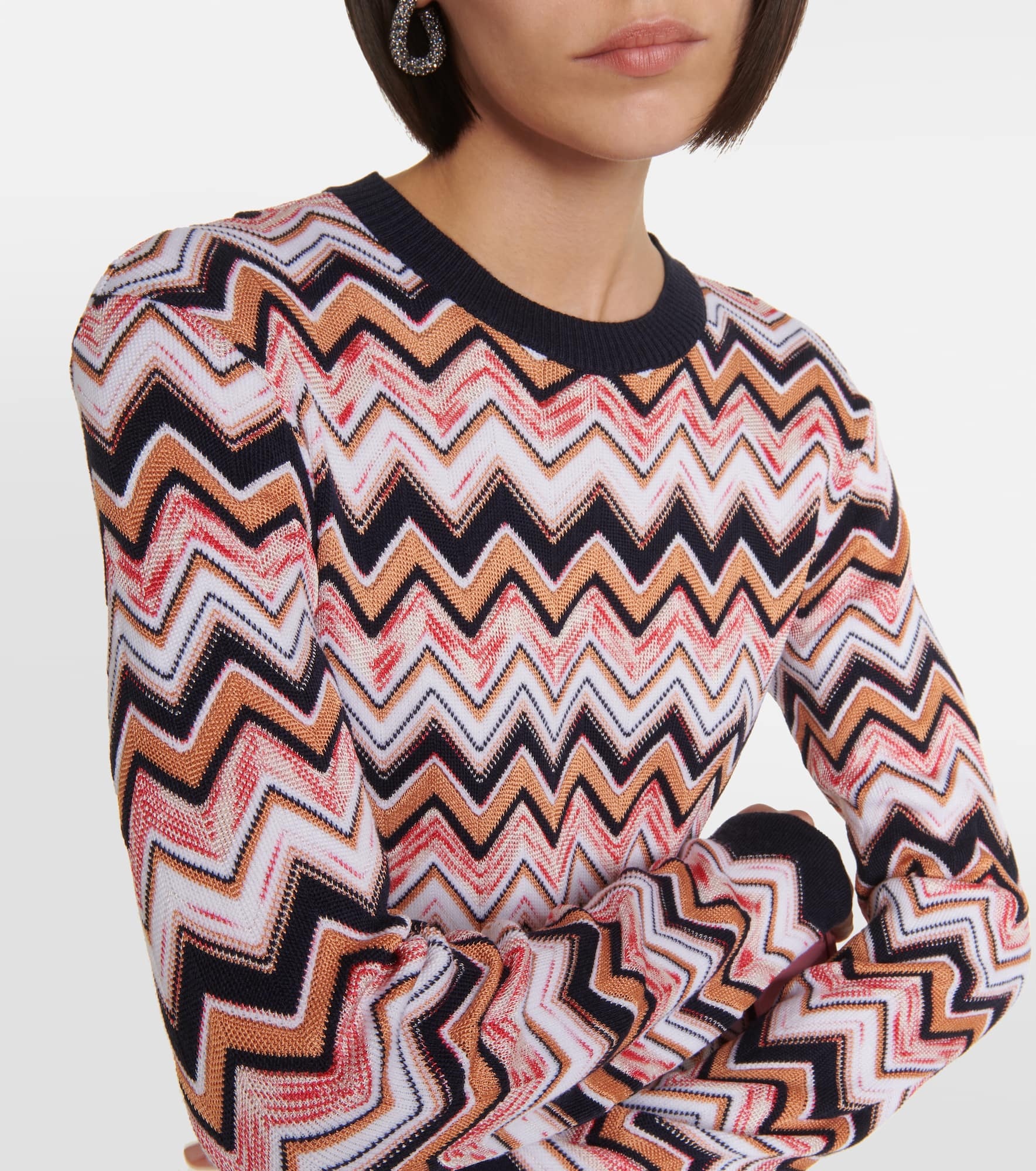 Zig Zag wool-blend minidress - 4