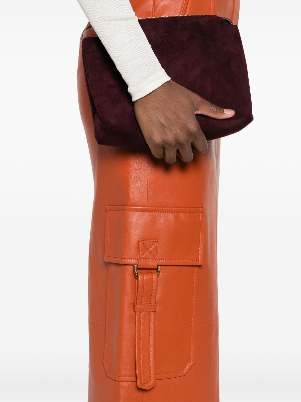 Illustration leather maxi skirt - 5