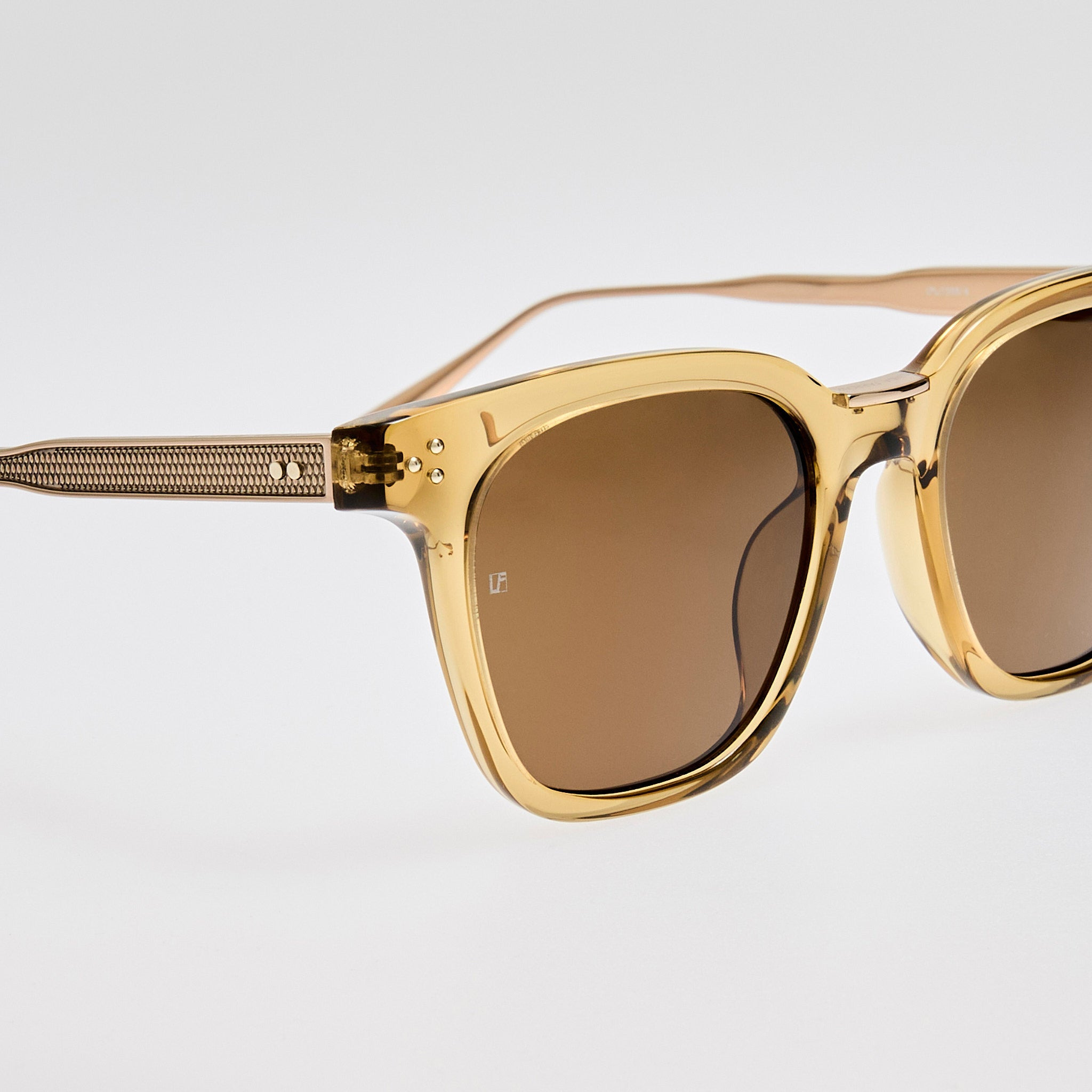 Evan Sunglasses in Khaki and Gold - 3
