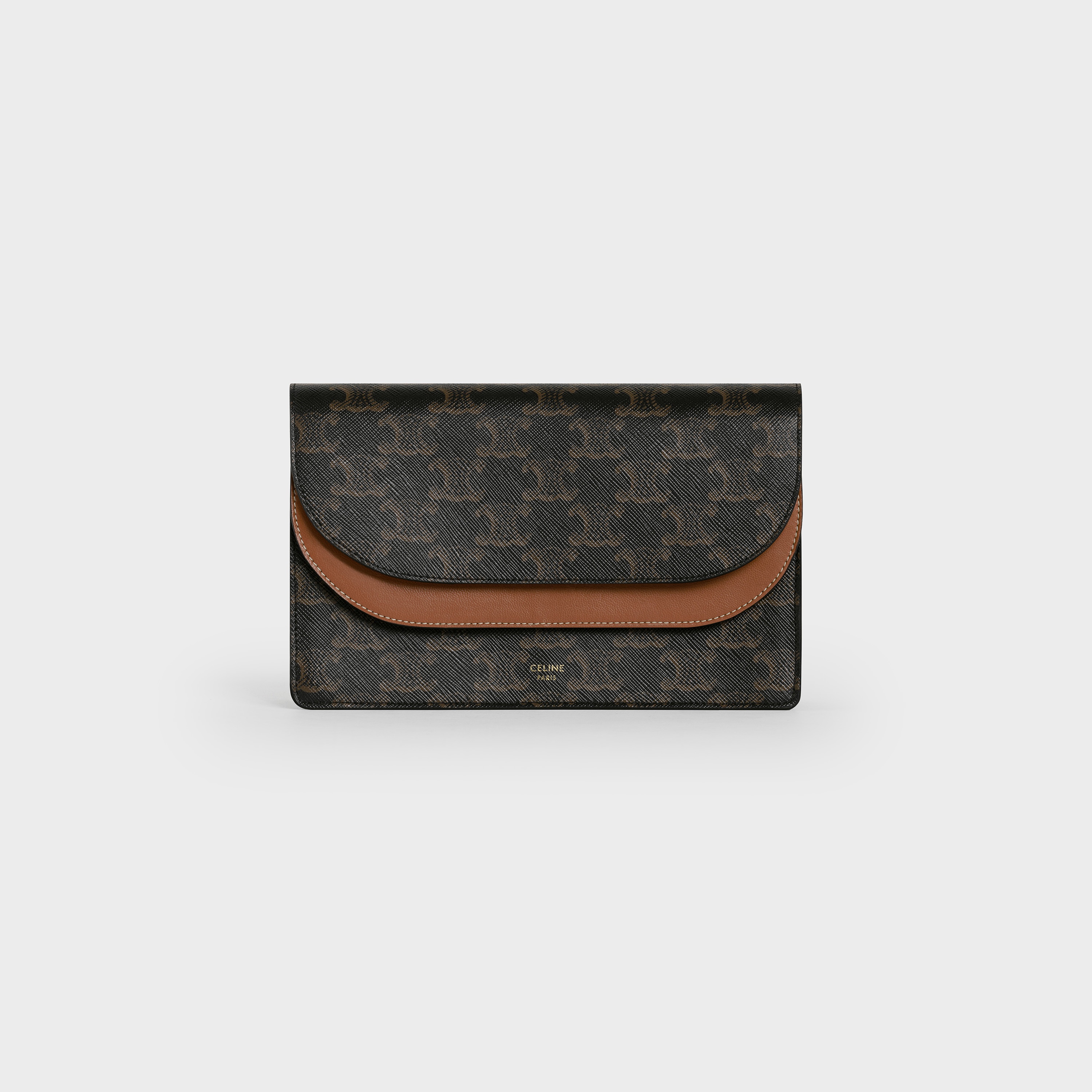 Wallet on strap in Triomphe Canvas and Smooth Lambskin - 1