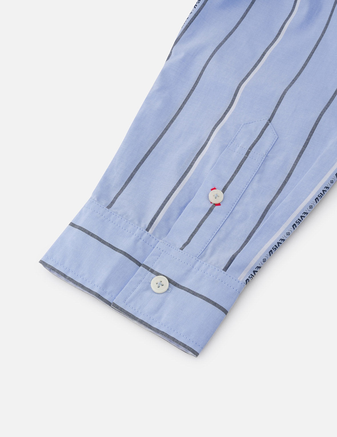 Striped Yarn Dyed Logo and Seagull Embroidery Fashion Fit Shirt - 10
