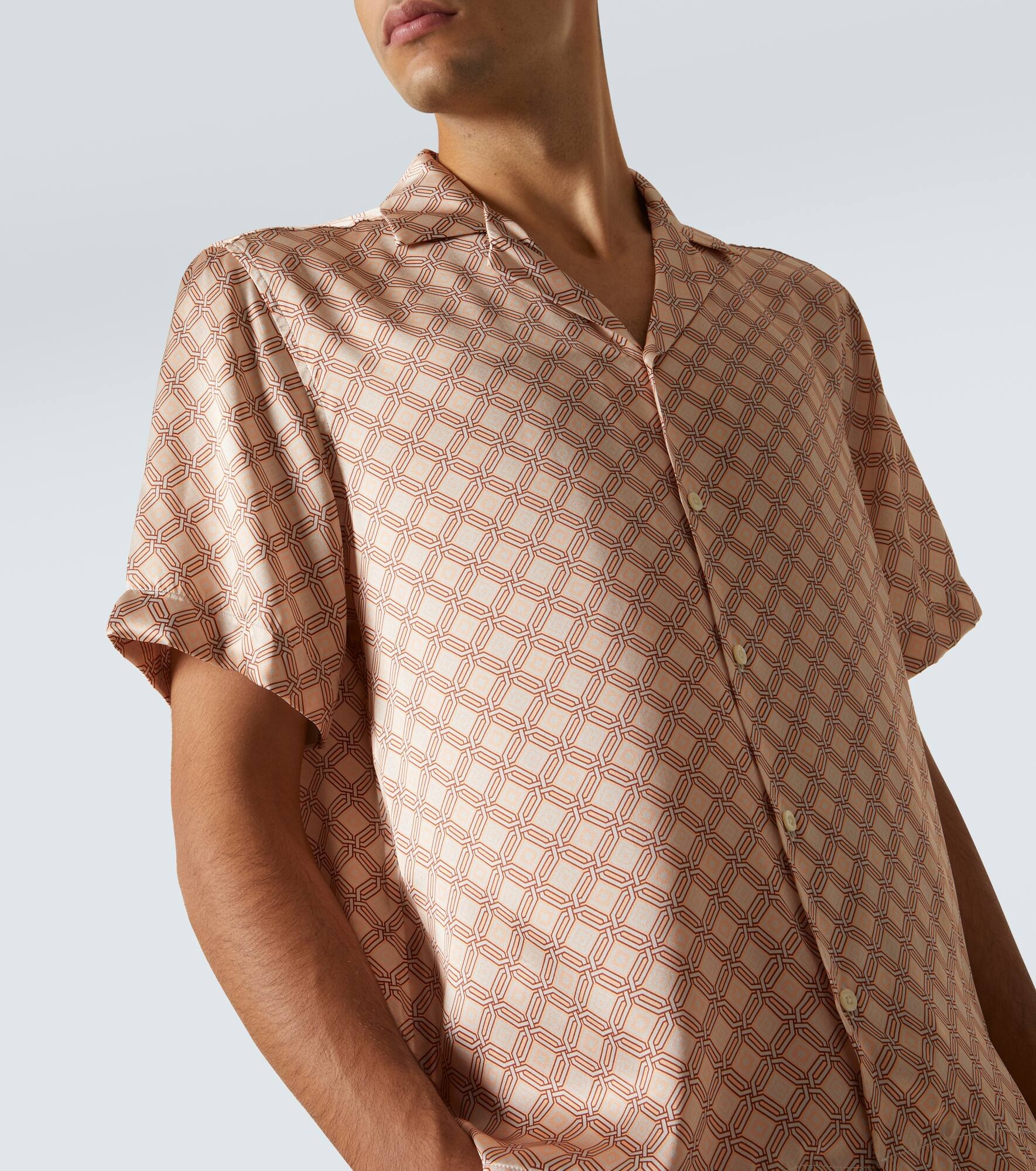 Roberto printed silk bowling shirt - 5