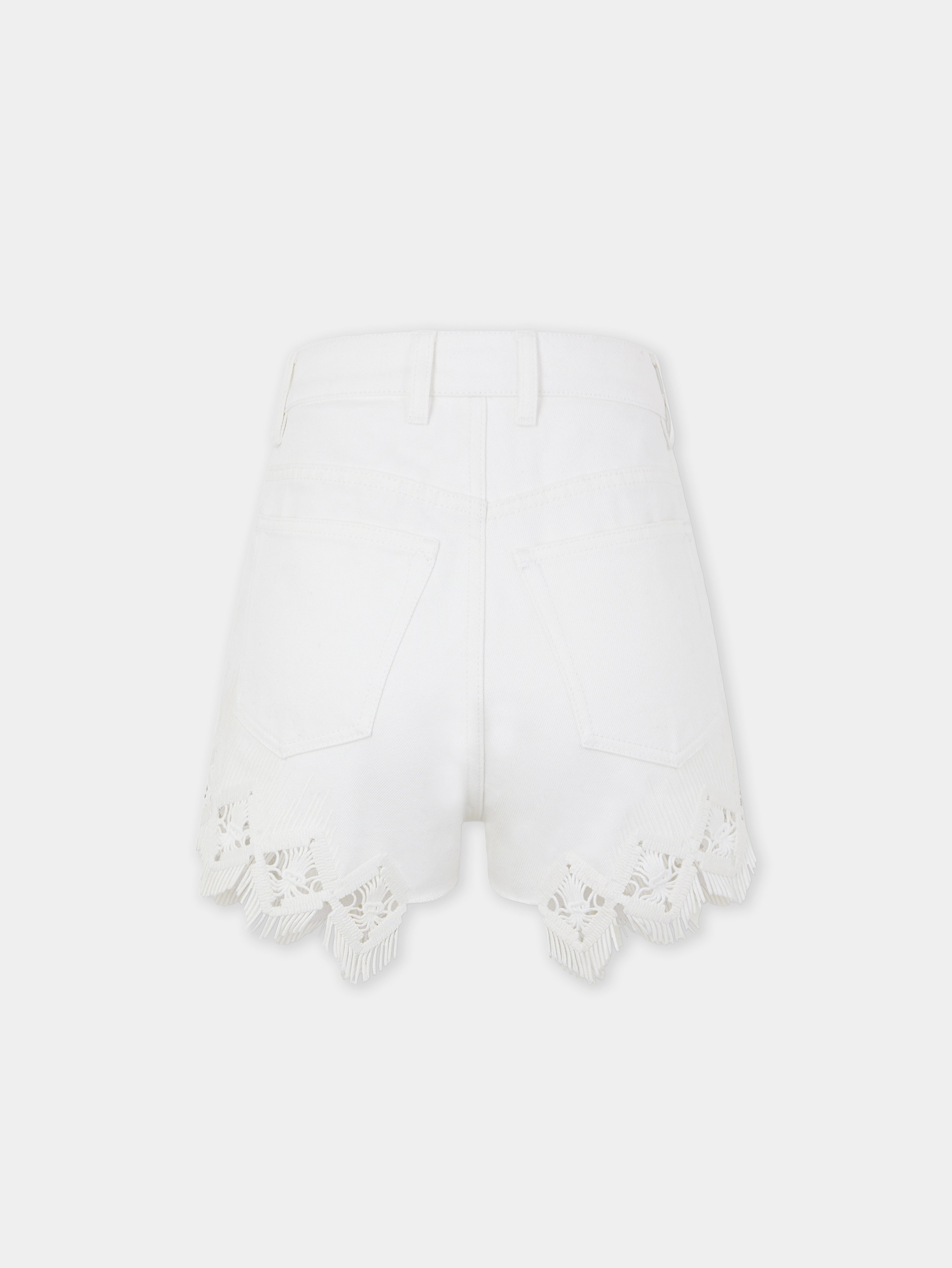 SHORTS IN DENIM WITH EMBROIDERY DETAILS - 5