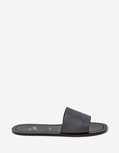 Christian Louboutin Coolraoul Grey Leather Slide Sandals - outlook