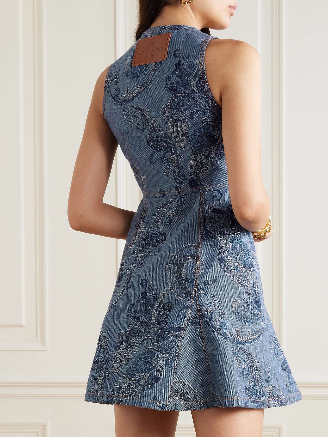 Etro Denim-jacquard mini dress | REVERSIBLE