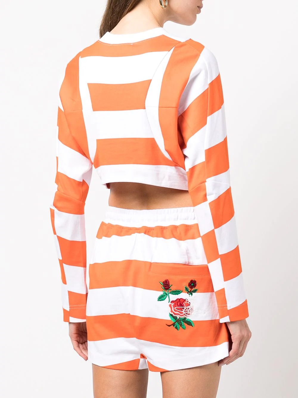 cropped stripe sweatshirt - 4