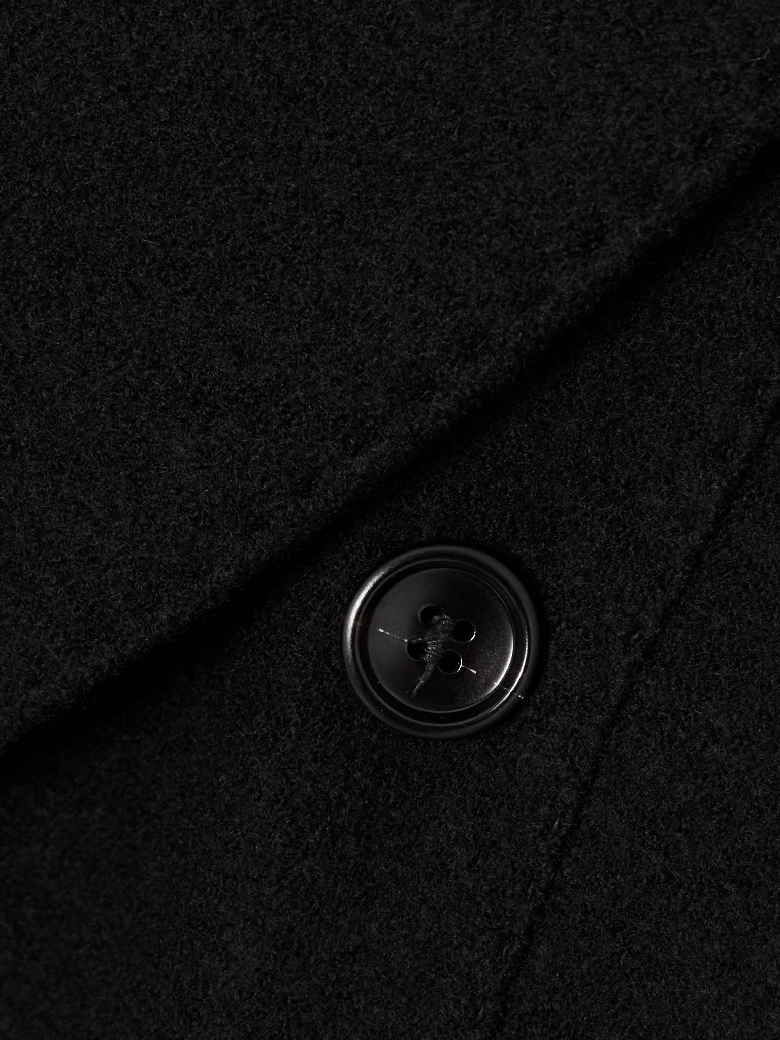 Double-breasted wool-bouclé coat Black - 4