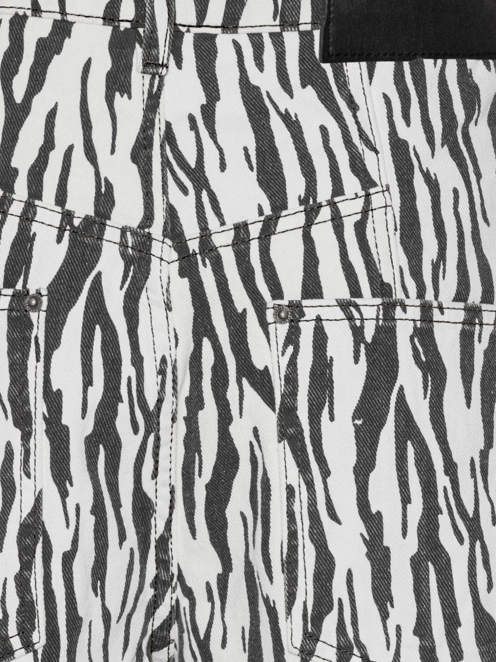 zebra-print twill pants - 5