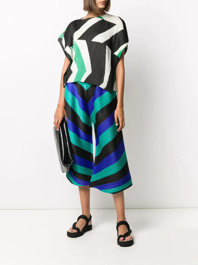 Pleats Please Issey Miyake pleated geometric print top outlook