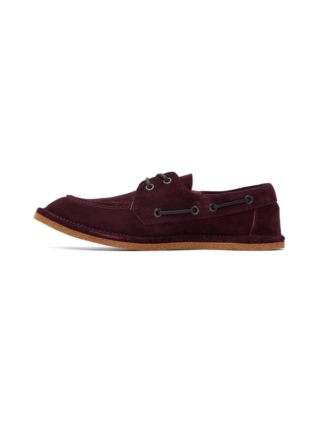 Burgundy Pantoufles Boat Shoes - 3