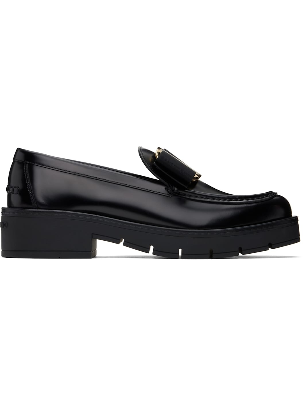 Black Chunky Vara Bow Loafers - 1