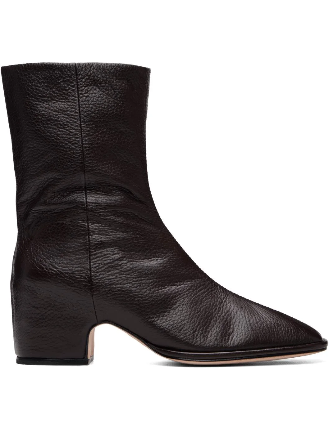 Brown Square Arch Ankle Boots - 1