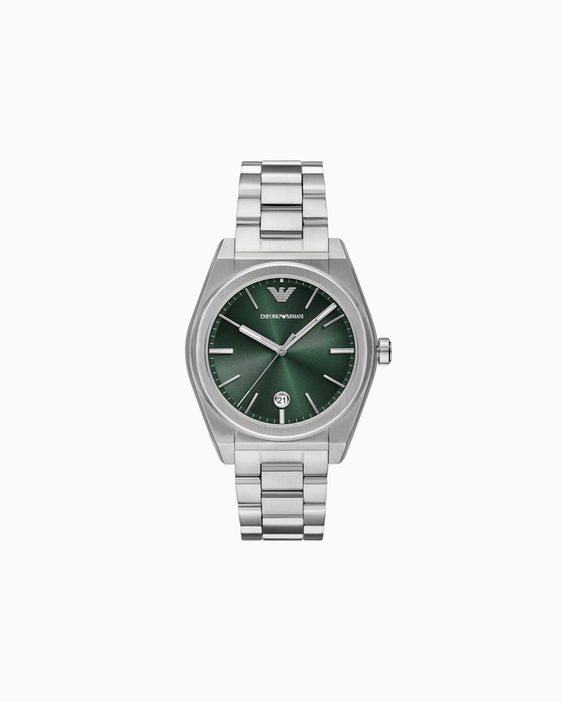 THREE-HAND DATE STAINLESS STEEL WATCH 1